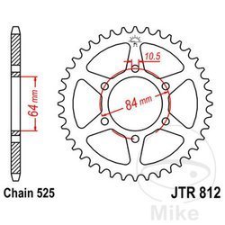 Stahl Kettenrad Hinten JT JTR812.43 ilość zębów 43Z