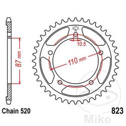 Stahl Kettenrad Hinten JT JTR823.41 ilość zębów 41Z