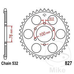 Stahl Kettenrad Hinten JT JTR827.43 ilość zębów 43Z