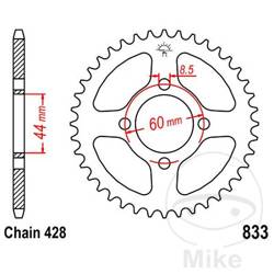 Stahl Kettenrad Hinten JT JTR833.41 ilość zębów 41Z