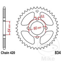 Stahl Kettenrad Hinten JT JTR834.39 ilość zębów 39Z