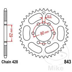 Stahl Kettenrad Hinten JT JTR843.53 ilość zębów 53Z