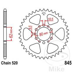 Stahl Kettenrad Hinten JT JTR845.45 ilość zębów 45Z