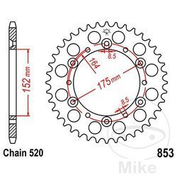 Stahl Kettenrad Hinten JT JTR853.41 ilość zębów 41Z