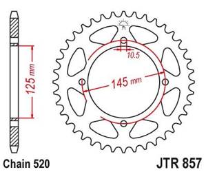 Stahl Kettenrad Hinten JT JTR857.41 ilość zębów 41Z