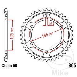 Stahl Kettenrad Hinten JT JTR865.39 ilość zębów 39Z