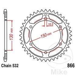 Stahl Kettenrad Hinten JT JTR866.43 ilość zębów 43Z