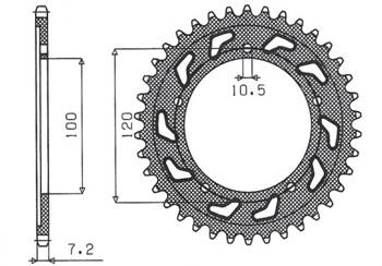 Sunstar Kettenrad aus Stahl APRILIA RSV 1000 04-15 / TUONO 1000 06-10 / MANA 850 08-16  [41]