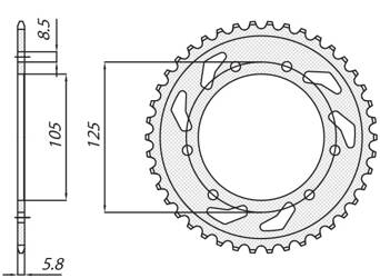 Sunstar Kettenrad aus Stahl DERBI SENDA 50R/SM / APRILIA RX 50 / MBK 50  [53]