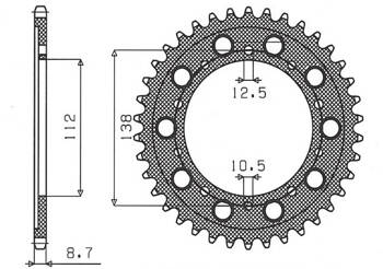 Sunstar Kettenrad aus Stahl HONDA CBF 1000 10-15 / VTR 1000 FIRE STORM 97-05  [41]