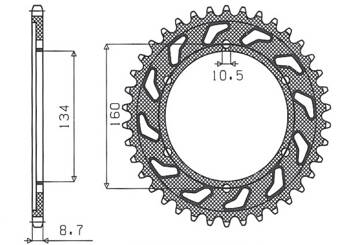 Sunstar Kettenrad aus Stahl HONDA CBR 1000 RR 04-05  [41]