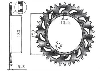 Sunstar Kettenrad aus Stahl HONDA NX 650 95-01 / YAMAHA XJ 6 09-15 / YAMAHA WR 250R 08-10 / APRILIA TUAREG RALLY 125 90 [53]