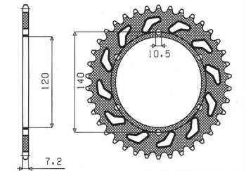 Sunstar Kettenrad aus Stahl KAWASAKI ZR7 99-04 [38]