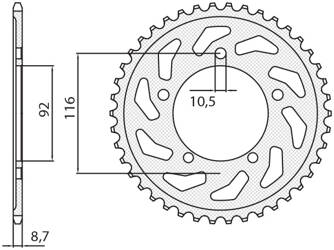 Sunstar Kettenrad aus Stahl KAWASAKI ZZR 1400 06-18  [41]