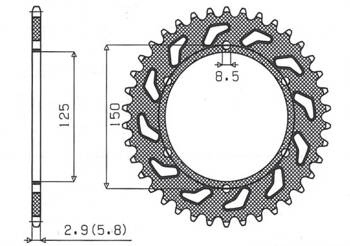 Sunstar Kettenrad aus Stahl KTM SX/EXC [45]