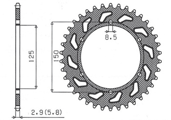 Sunstar Kettenrad aus Stahl KTM SX/EXC [52]