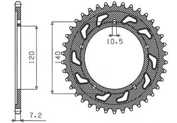 Sunstar Kettenrad aus Stahl SUZUKI DL 1000 / GSXR 750 00-03 [41]