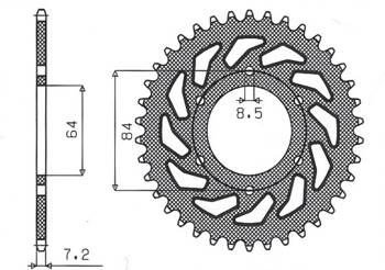 Sunstar Kettenrad aus Stahl SUZUKI DR 125SE 94-00 [53]