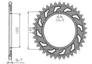 Sunstar Kettenrad aus Stahl SUZUKI GSXR 1300 99-07 [38]