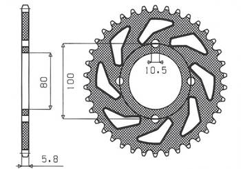 Sunstar Kettenrad aus Stahl SUZUKI GZ 250 MARAUDER 99-10 / GN 250 82-99 [41]