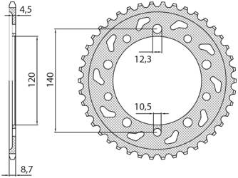 Sunstar Kettenrad aus Stahl SUZUKI SV 1000 03-07 / GSXR 1000 01-06  [41]