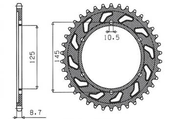 Sunstar Kettenrad aus Stahl YAMAHA FZR 600 92-93 [45]