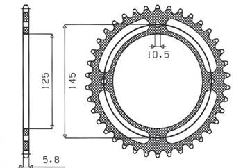 Sunstar Kettenrad aus Stahl YAMAHA XT 600 83-94 / XT 600Z TENERE 84-89 [41]