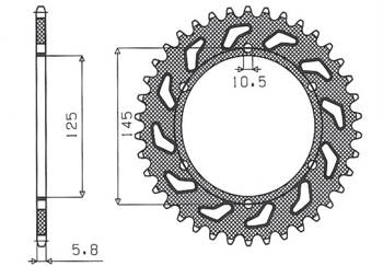 Sunstar Kettenrad aus Stahl YAMAHA XT 660 R/X 04-14 / XT 600Z 08-12 [45]