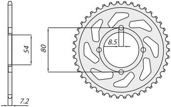 Sunstar Kettenrad aus Stahl YAMAHA YBR 125 05-12 [45]