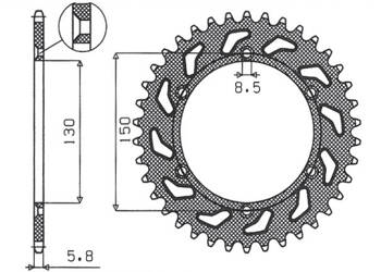 Sunstar Kettenrad aus Stahl YAMAHA YZ/YZF/WRF 99-20 [49]