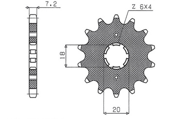 Sunstar Vorderes Kettenrad aus Stahl HONDA XL 125 / NX 125 [16]
