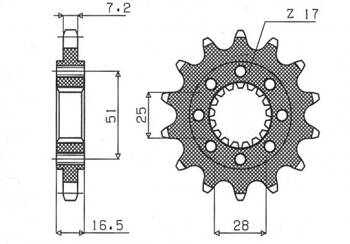 Sunstar Vorderes Kettenrad aus Stahl KTM 950/990/1190 06-13 [17]