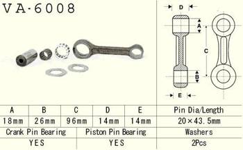 Vesrah Pleuelstange YAMAHA YZ 80 93-01 / YZ 85 02-18