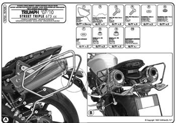 kappa Seitenkofferträger für Triumph Street Triple 675 (07-12) - auch für Koffer ra314 easy lock