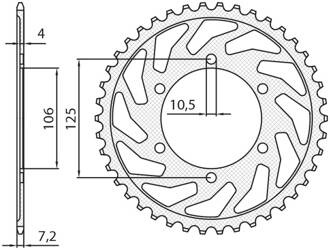 Sunstar Kettenrad aus Stahl TRIUMPH 675 06-16  [49]
