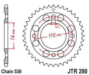JT Hinteres Ritzel Stahl [33 Zähne] HONDA CB 500 T 75-77