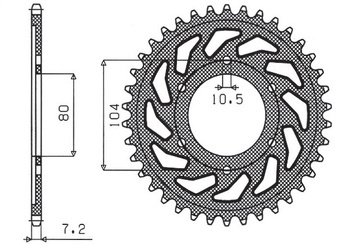 Sunstar Kettenrad aus Stahl KAWASAKI ZX750R / NINJA / KLZ VERSYS 12- [43]
