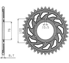 Sunstar Kettenrad aus Stahl SUZUKI GSXR1100 / GSXR750 92-95 [52]