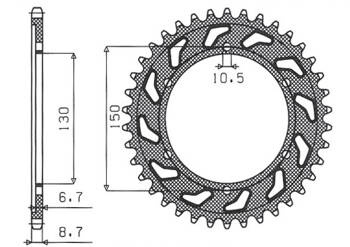Sunstar Kettenrad aus Stahl YAMAHA XJR1300 02-03 / FJ1200 91-96 [39]