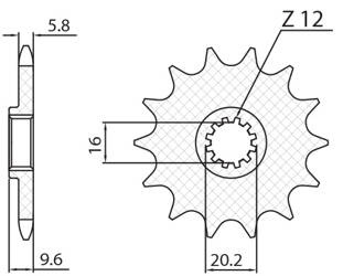 Sunstar Vorderes Kettenrad aus Stahl KTM SX 65 98-18 [13]