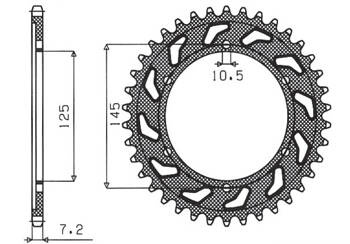 Sunstar Kettenrad aus Stahl YAMAHA TDM 850 99-01 [43]