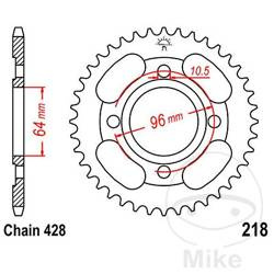 Stahl Kettenrad Hinten JT JTR218.44 ilość zębów 44Z