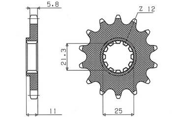 Sunstar Vorderes Kettenrad aus Stahl HUSQVARNA CR/WR/TC/TE 125/250/300/310/410/510/610 [14]