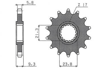 Sunstar Vorderes Kettenrad aus Stahl HONDA CR 250 88-07 / CRF 450 02-18 / CRF 250R 22-23 / TRX 450/700 [13]