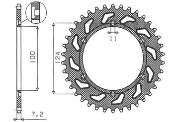 Sunstar Kettenrad aus Stahl DUCATI MONSTER 1000 03-05  [39]