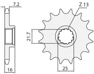 Sunstar Vorderes Kettenrad aus Stahl KAWASAKI ZX6R 98-02 [15]