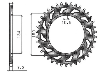 Sunstar Kettenrad aus Stahl HONDA CBR 600F 01-07  [45]