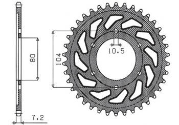 Sunstar Kettenrad aus Stahl KAWASAKI ZX 6 R 98-02 / Z 1000 07-09 / ZX10R 04-15  [40]