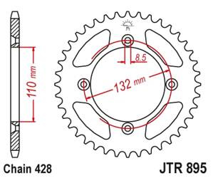 JT Hinteres Ritzel Stahl [49 Zähne] KTM SX 85 04-18 / 105 XC 07-11 Farbe schwarz