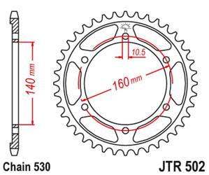 JT Hinteres Ritzel Stahl [50 Zähne] KAWASAKI GPZ 750 84-88 / GPZ 1100 95-98 / ZZ-R 1100 90-01